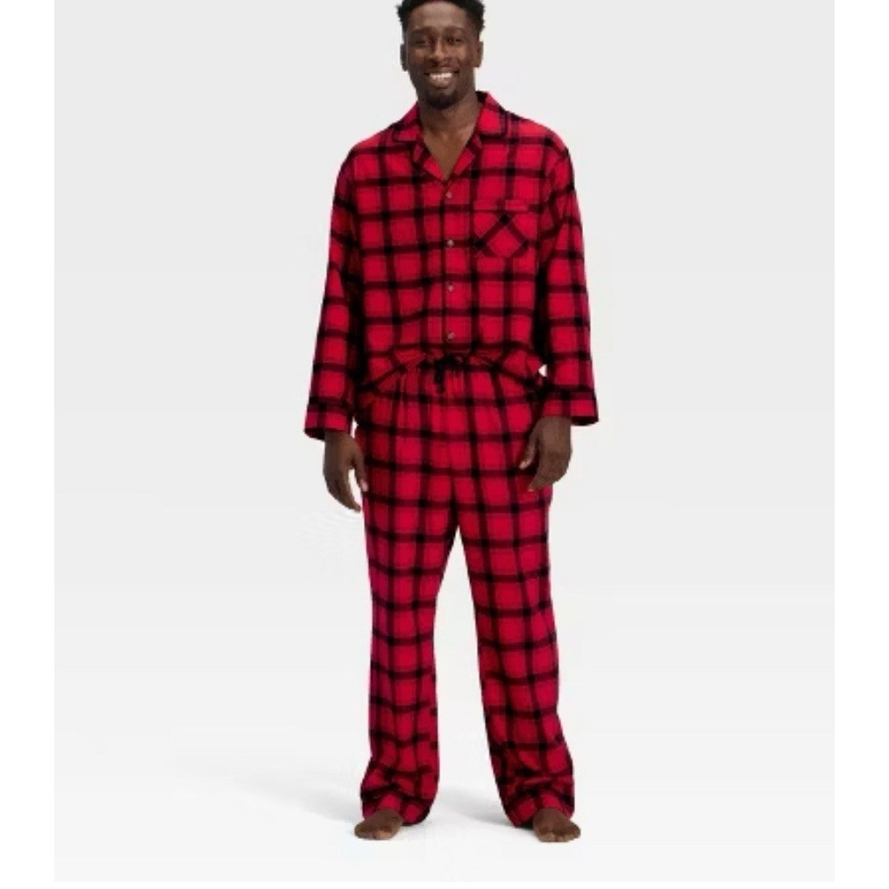Wondershop Men's Flannel 2 Piece Pajamas Buffalo Red Check Plaid Size XXL
